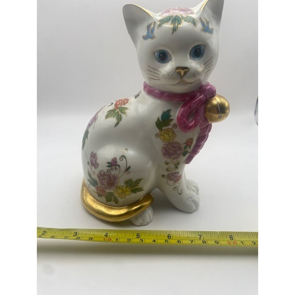 Franklin Mint Royal Kitten of Prosperity 1988 Hand Painted Porcelain Cat Japan - Picture 4 of 5
